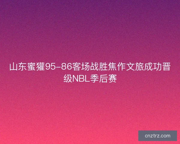 山东蜜獾95-86客场战胜焦作文旅成功晋级NBL季后赛