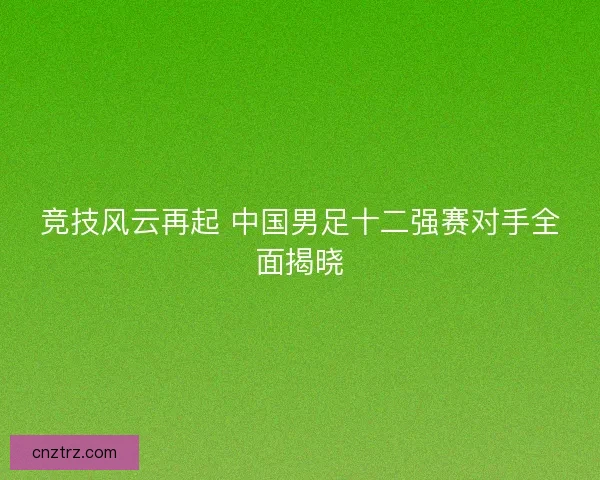 竞技风云再起 中国男足十二强赛对手全面揭晓